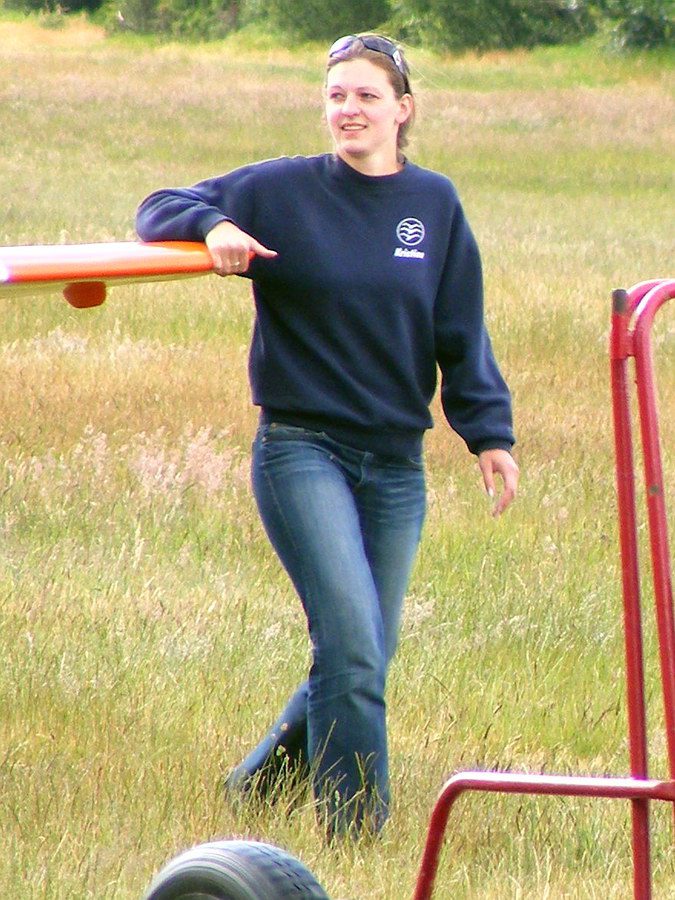 Kristina Schwannecke nach ihrem dritten Prüfungsflug